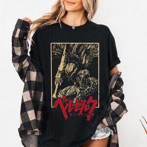 Berserk Guts Armor Shirt Guts Black Swordsman Tee, 90s Vintage Anime Graphic